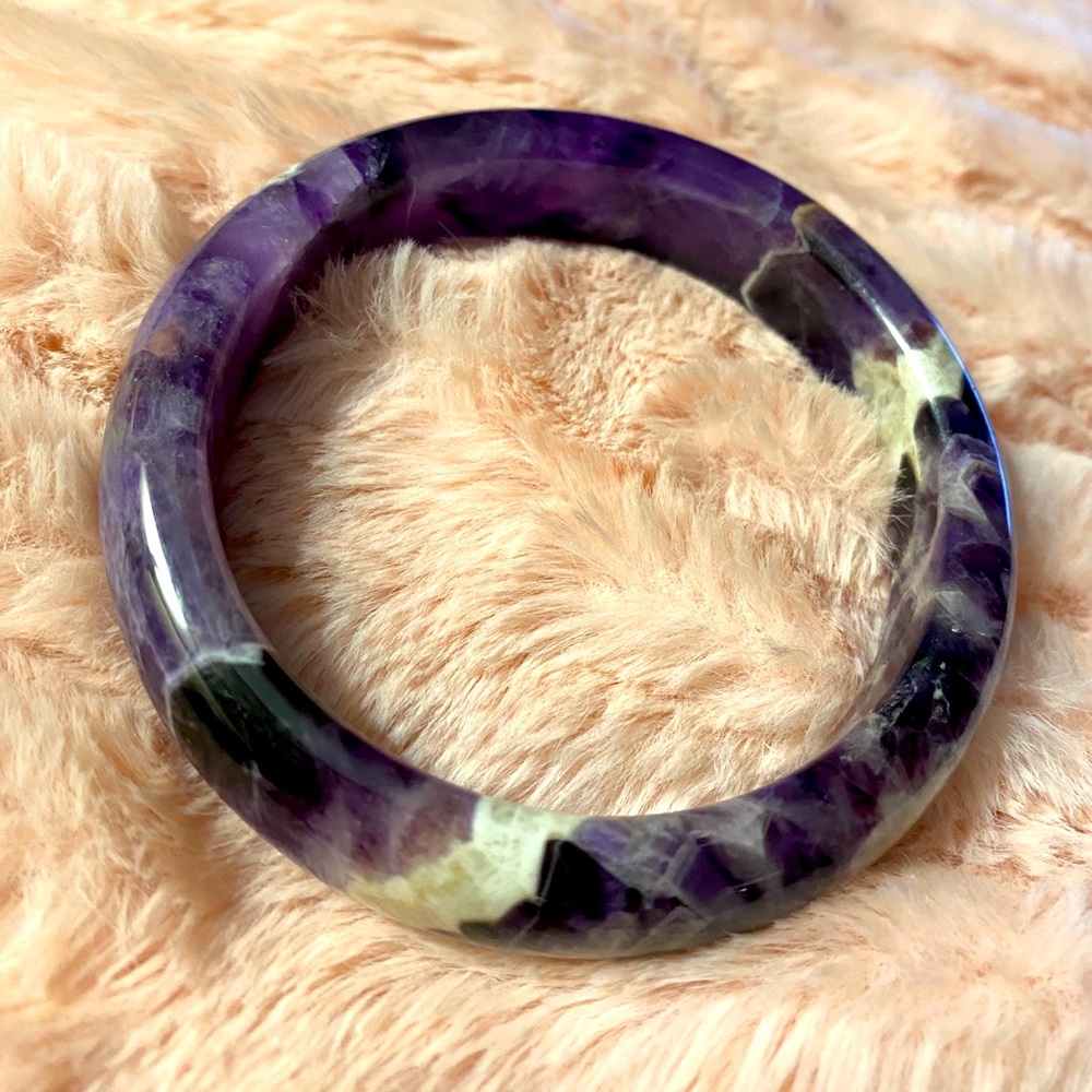 Bi-color Amethyst Bangle Bracelet 362.00 CTW